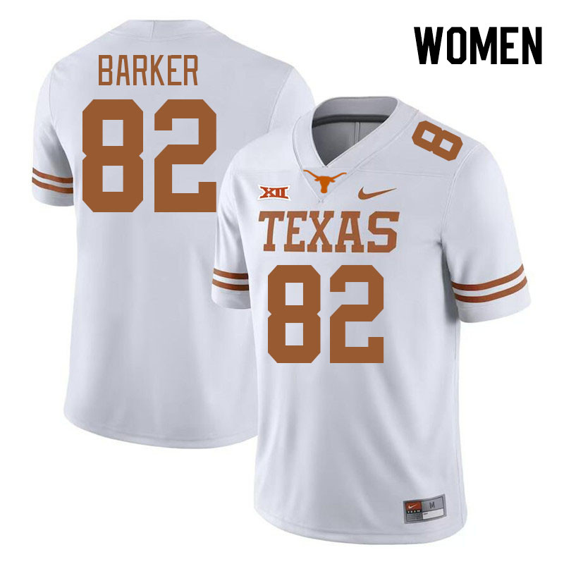 Women #82 Ridge Barker Texas Longhorns College Football Jerseys Stitched-White